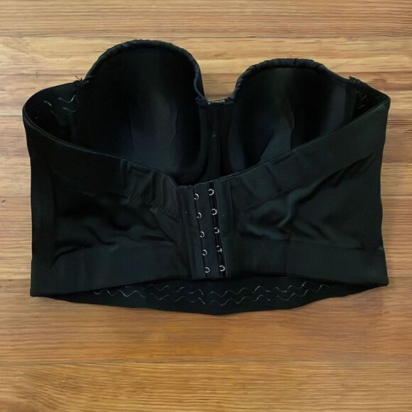 French Kiss Black Strapless Bustier Corset Womens Size Large Underwire Padded - Picture 4 of 13